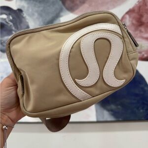 Lululemon Tan Bag with White Logo